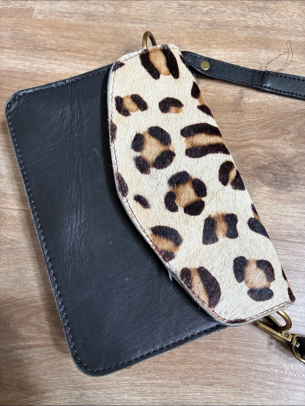 CARPE DIEM LONDON Bought on VACATION Leather Crossbody with Leopard-Print Flap - Picture 9 of 16